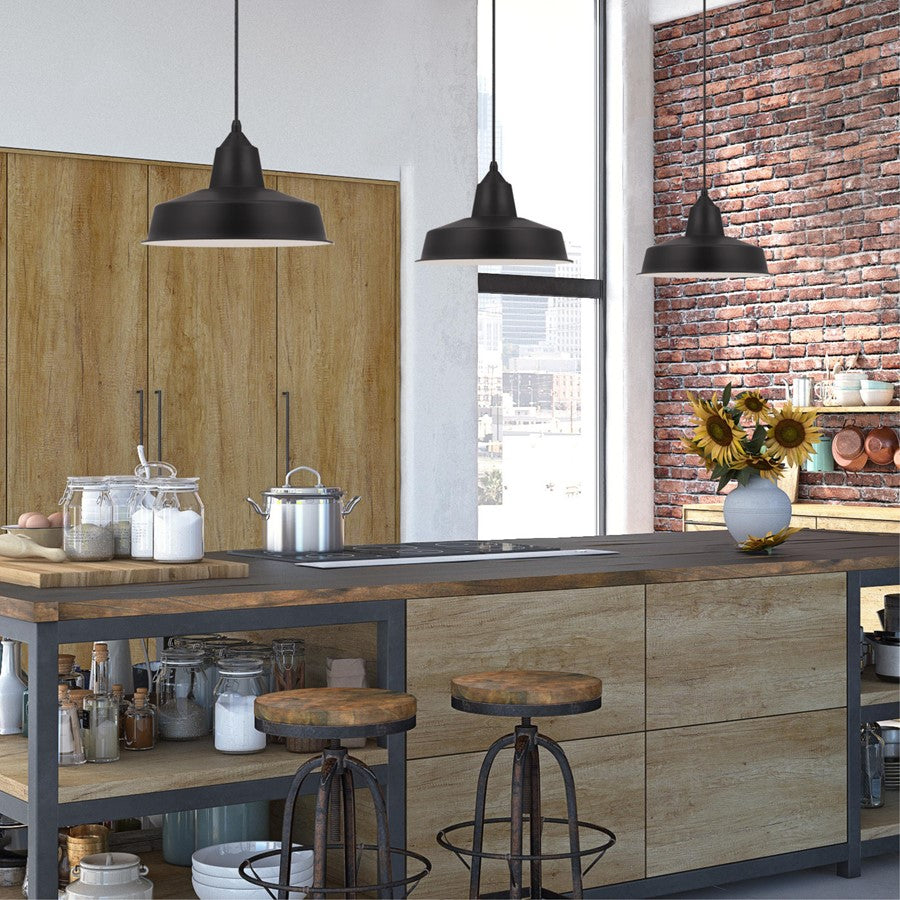Westinghouse Academy 16in 1-Light Pendant | Vintage Black and Chrome Cage | Kitchen Island & Dining Room | 16 x 16 x 12 in | Model 6131900