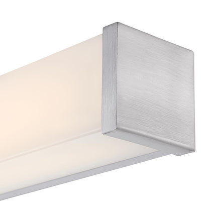 Westinghouse Dermot 36in 1-Light LED Vanity Light | Transitional Brushed Nickel and Frosted Acrylic | Bathroom & Hallway | Model 6135000