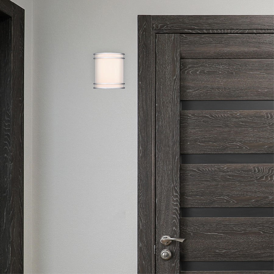 Westinghouse Hatboro 1-Light LED Wall Sconce | Transitional Brushed Nickel and Frosted Acrylic | Hallway & Entryway | 10 x 9 x 3.75 in | Model 6135500