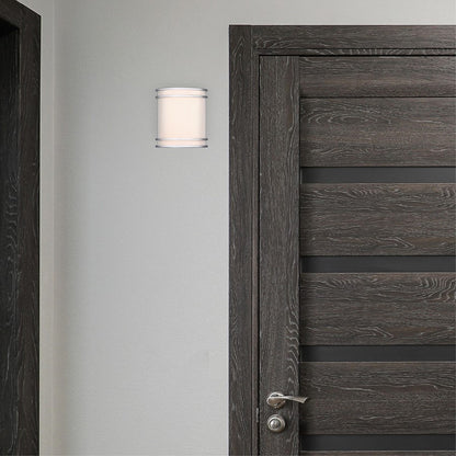 Westinghouse Hatboro 1-Light LED Wall Sconce | Transitional Brushed Nickel and Frosted Acrylic | Hallway & Entryway | 10 x 9 x 3.75 in | Model 6135500
