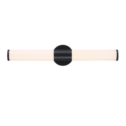 Westinghouse Clarksboro 24in 1-Light LED Vanity Light | Transitional Matte Black and Frosted Acrylic | Bathroom & Hallway | Model 6138300