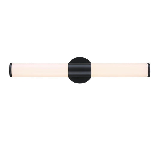 Westinghouse Clarksboro 24in 1-Light LED Vanity Light | Transitional Matte Black and Frosted Acrylic | Bathroom & Hallway | Model 6138300