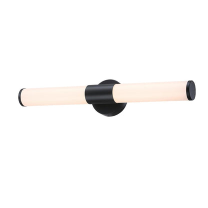 Westinghouse Clarksboro 24in 1-Light LED Vanity Light | Transitional Matte Black and Frosted Acrylic | Bathroom & Hallway | Model 6138300