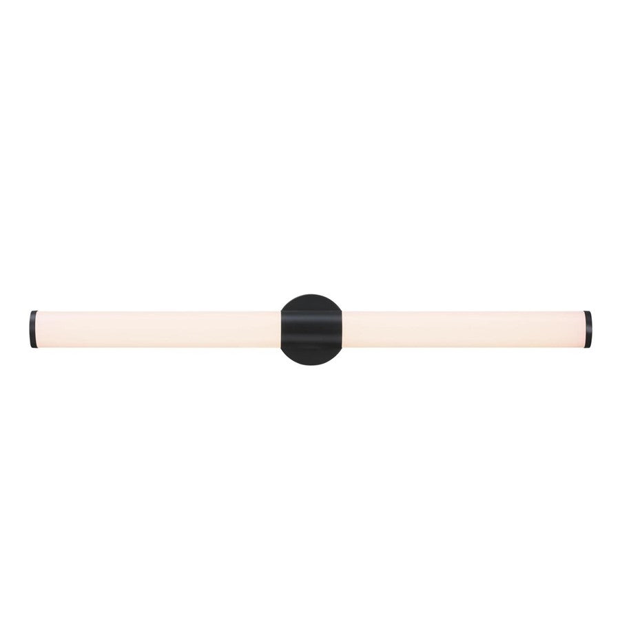 Westinghouse Clarksboro 36in 1-Light Wall Sconce | Transitional Matte Black and Frosted Acrylic | Hallway & Bathroom | Model 6138400