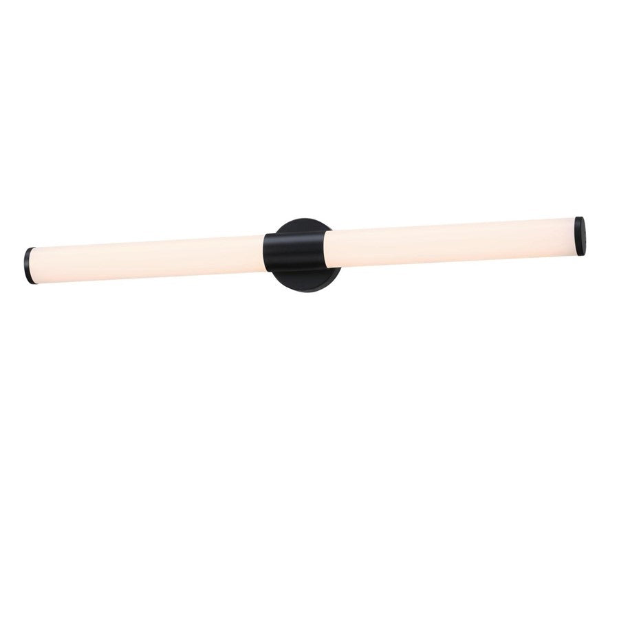 Westinghouse Clarksboro 36in 1-Light Wall Sconce | Transitional Matte Black and Frosted Acrylic | Hallway & Bathroom | Model 6138400