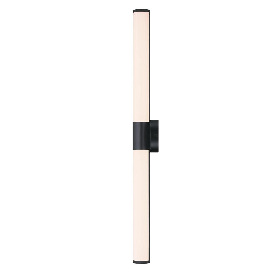 Westinghouse Clarksboro 36in 1-Light Wall Sconce | Transitional Matte Black and Frosted Acrylic | Hallway & Bathroom | Model 6138400