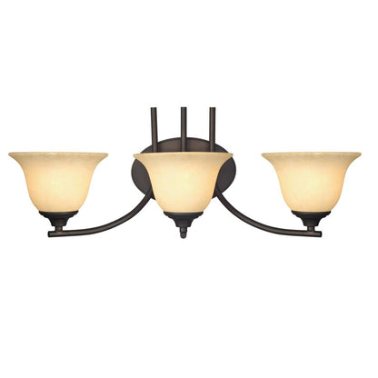 Westinghouse Kings Canyon 25in 3-Light Wall Sconce | Transitional Oil Rubbed Bronze and Burnt Scavo Glass | Living Room & Dining Room | Model 6222200