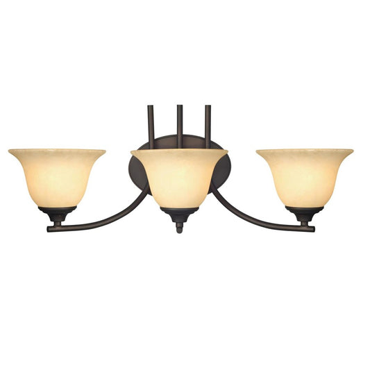 Westinghouse Kings Canyon 25in 3-Light Wall Sconce | Transitional Oil Rubbed Bronze and Burnt Scavo Glass | Living Room & Dining Room | Model 6222200