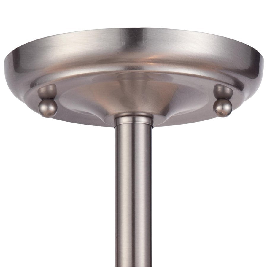 Westinghouse Parker Mews 13in 2-Light Semi-Flush Mount | Contemporary Brushed Nickel and White Linen Fabric | Bedroom & Hallway | Model 6225700