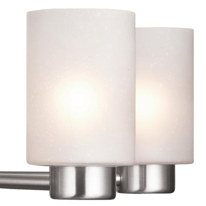 Westinghouse Sylvestre 20in 5-Light Chandelier | Brushed Nickel and Frosted Seeded Glass | Dining Room & Living Room | 20 x 20 x 18 in | Model 6227400