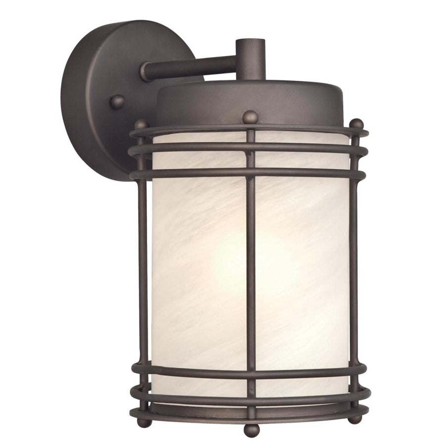 Westinghouse Parksville 1-Light Outdoor Wall Sconce | Transitional Oil Rubbed Bronze and Alabaster Glass | Entryway & Porch Accent | Model 6230700