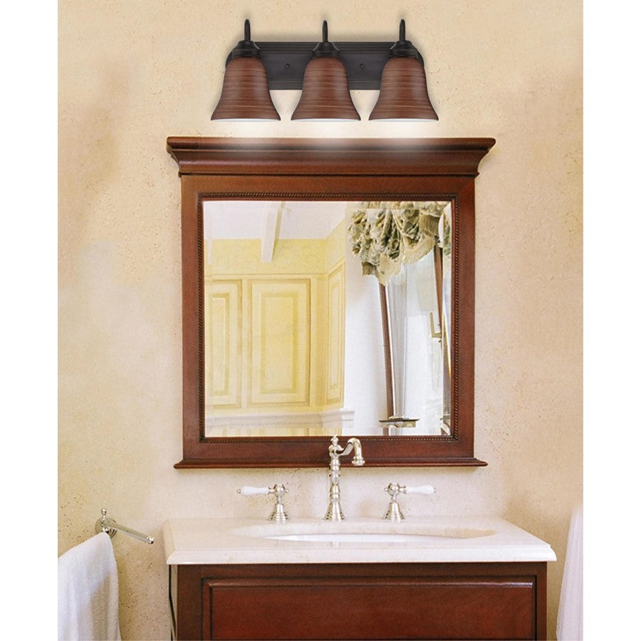 Westinghouse 3-Light Wall Sconce | Traditional Oil Rubbed Bronze Metal | Living Room & Dining Room Accent | 19.5 x 7 x 6.5 in | Model 6300600