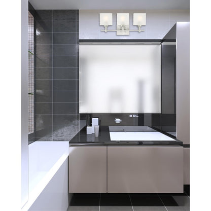 Westinghouse Alexander 22in 3-Light Wall Sconce | Contemporary Brushed Nickel and Rippled White Glass | Bathroom & Vanity | Model 6304000