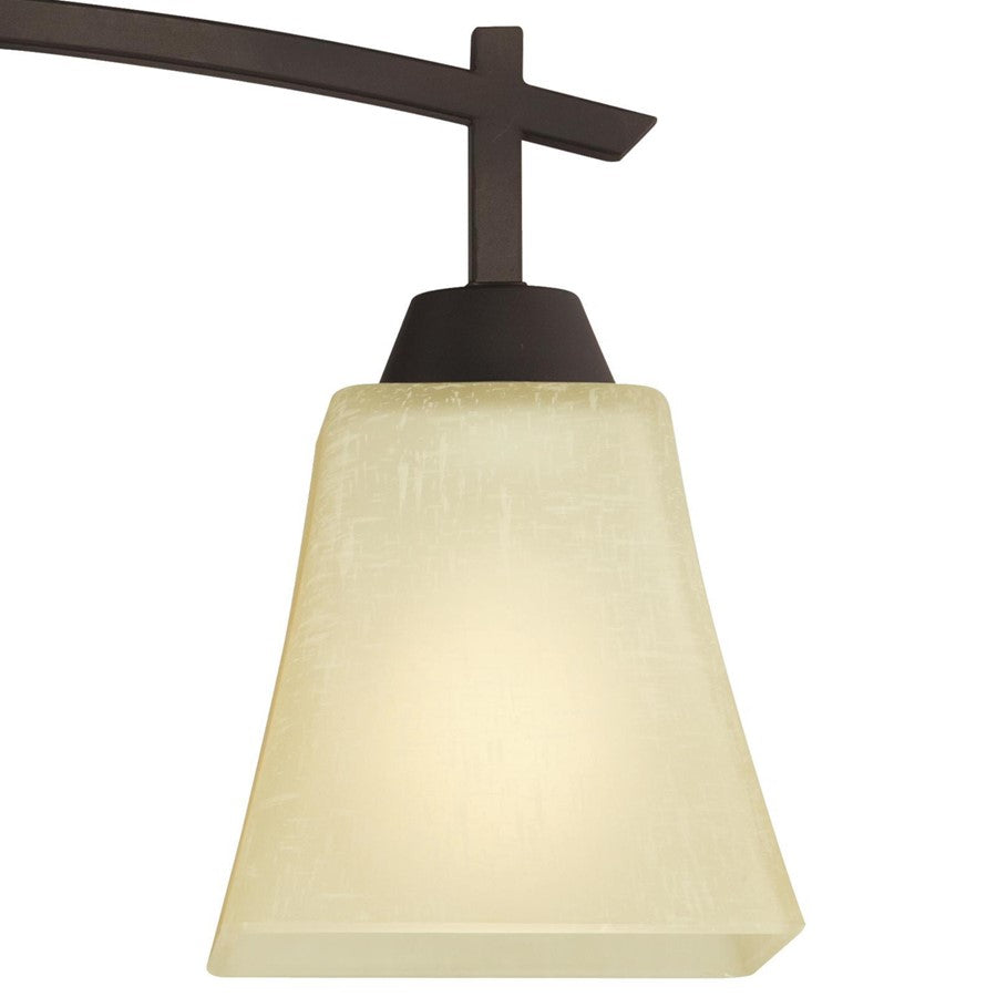 Westinghouse Midori 20in 3-Light Wall Sconce | Rustic Oil Rubbed Bronze and Amber Linen Glass | Bathroom & Dressing Room | Model 6307500