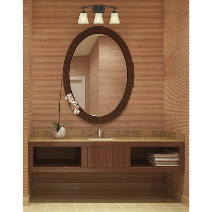 Westinghouse Midori 20in 3-Light Wall Sconce | Rustic Oil Rubbed Bronze and Amber Linen Glass | Bathroom & Dressing Room | Model 6307500