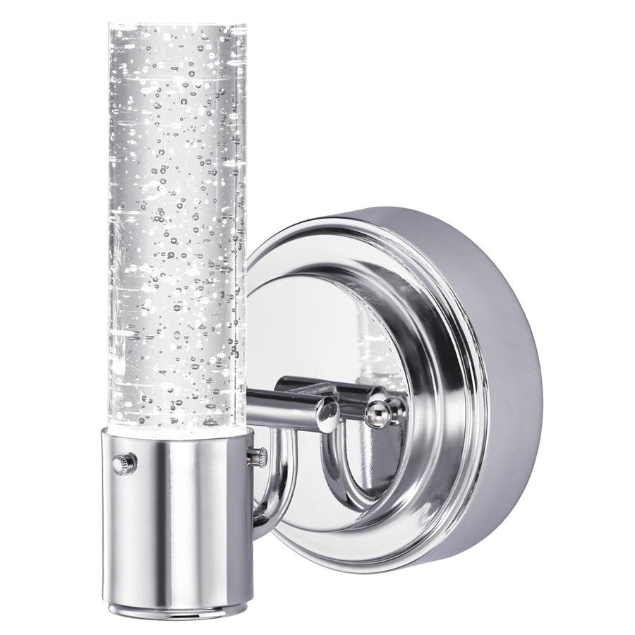 Westinghouse Cava 5in 1-Light Wall Sconce | Contemporary Chrome and Bubble Glass | Bathroom & Vanity | 5 x 5 x 7 in | Model 6307600