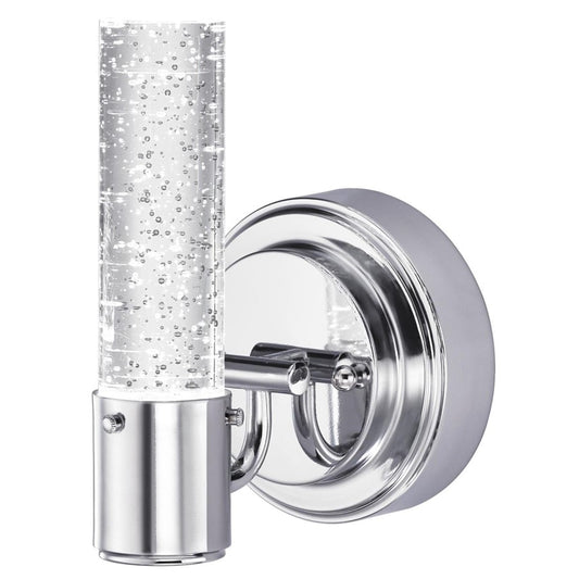 Westinghouse Cava 5in 1-Light Wall Sconce | Contemporary Chrome and Bubble Glass | Bathroom & Vanity | 5 x 5 x 7 in | Model 6307600