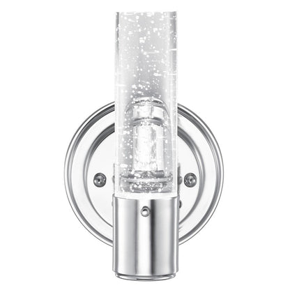 Westinghouse Cava 5in 1-Light Wall Sconce | Contemporary Chrome and Bubble Glass | Bathroom & Vanity | 5 x 5 x 7 in | Model 6307600