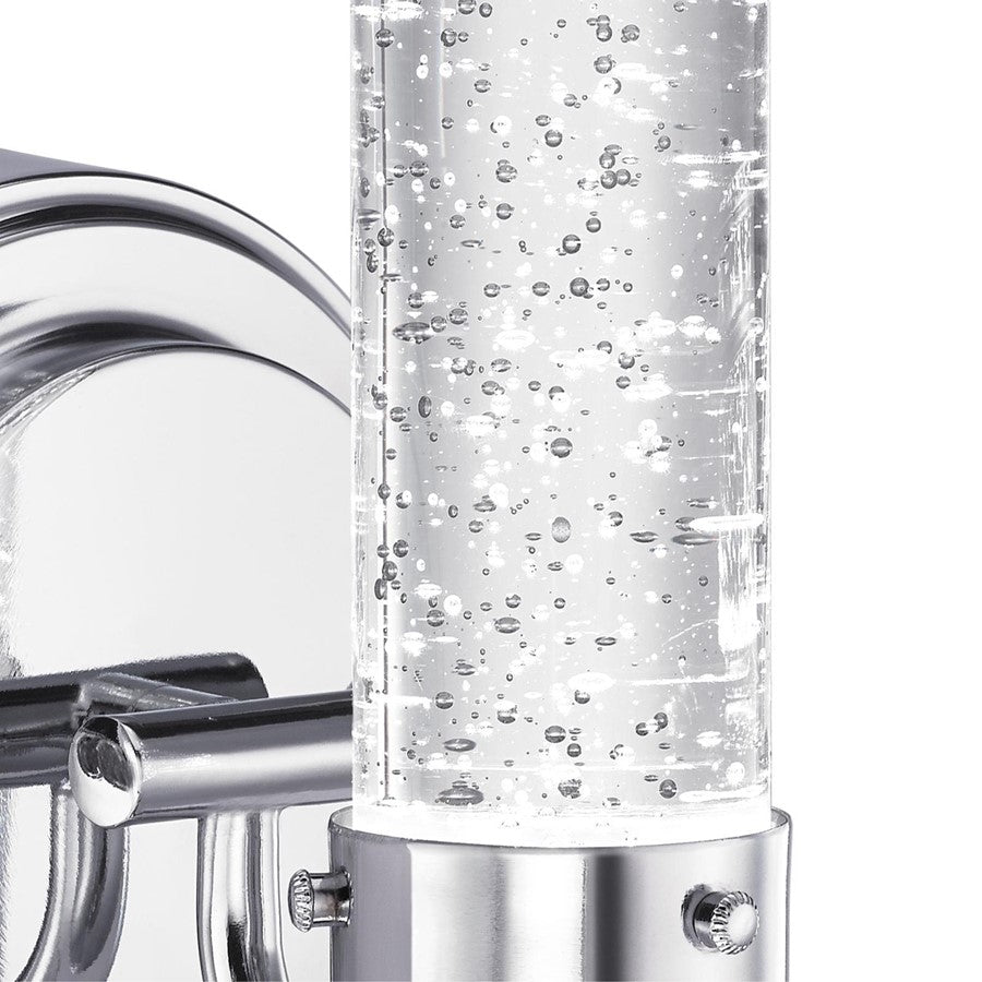 Westinghouse Cava 5in 1-Light Wall Sconce | Contemporary Chrome and Bubble Glass | Bathroom & Vanity | 5 x 5 x 7 in | Model 6307600