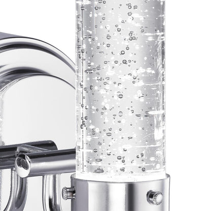 Westinghouse Cava 5in 1-Light Wall Sconce | Contemporary Chrome and Bubble Glass | Bathroom & Vanity | 5 x 5 x 7 in | Model 6307600