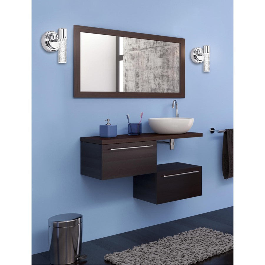 Westinghouse Cava 5in 1-Light Wall Sconce | Contemporary Chrome and Bubble Glass | Bathroom & Vanity | 5 x 5 x 7 in | Model 6307600