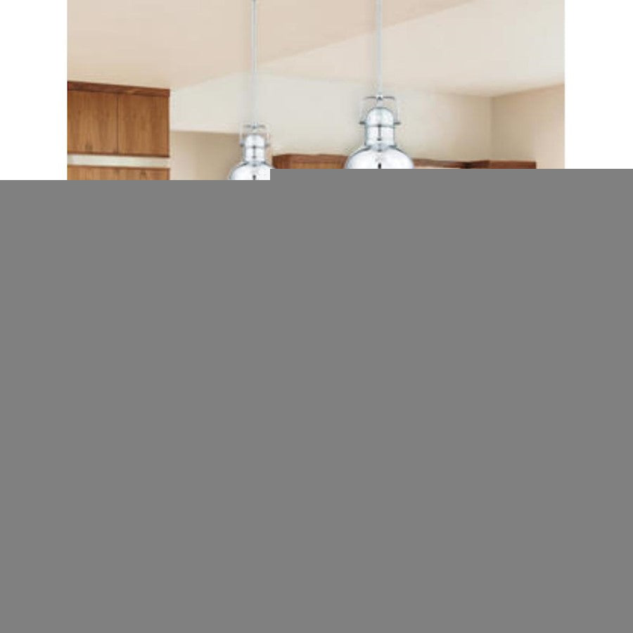 Westinghouse Boswell 11in 1-Light Pendant | Industrial Chrome and Frosted Prismatic Lens | Kitchen Island & Dining Room | Model 63085A