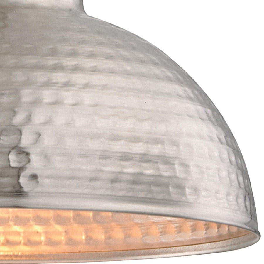 Westinghouse Malte 10in 1-Light Pendant | Transitional Hammered Brushed Nickel Metal Shade | Kitchen & Dining Room | 10 x 10 x 6 in | Model 6309600