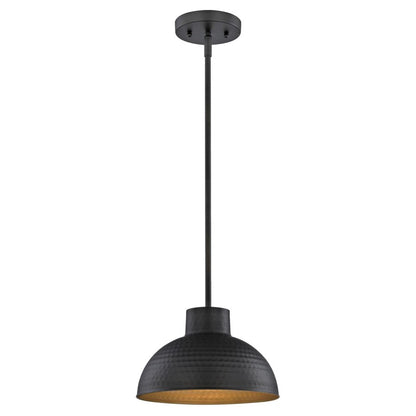 Westinghouse Malte 10in 1-Light Pendant | Hammered Oil Rubbed Bronze Metal Shade | Kitchen Island & Dining Room | 10 x 10 x 6 in | Model 6309900