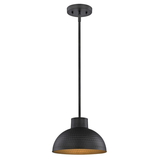 Westinghouse Malte 10in 1-Light Pendant | Hammered Oil Rubbed Bronze Metal Shade | Kitchen Island & Dining Room | 10 x 10 x 6 in | Model 6309900