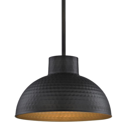 Westinghouse Malte 10in 1-Light Pendant | Hammered Oil Rubbed Bronze Metal Shade | Kitchen Island & Dining Room | 10 x 10 x 6 in | Model 6309900