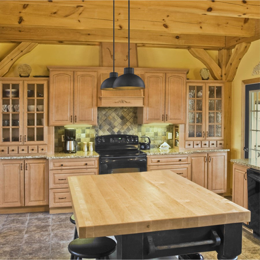 Westinghouse Malte 10in 1-Light Pendant | Hammered Oil Rubbed Bronze Metal Shade | Kitchen Island & Dining Room | 10 x 10 x 6 in | Model 6309900
