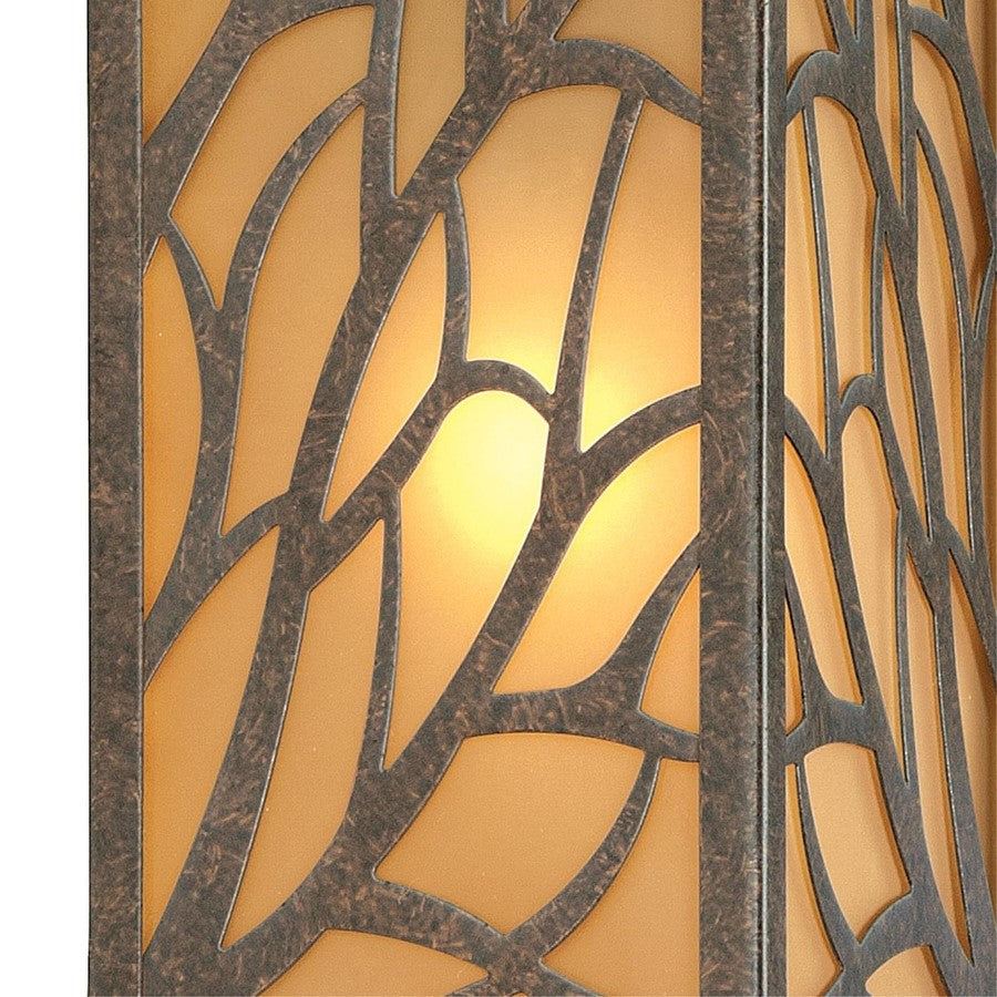 Westinghouse Glenwillow 7in 1-Light Outdoor Wall Sconce | Rustic Victorian Bronze and Amber Frosted Glass | Entryway & Porch | Model 6315000