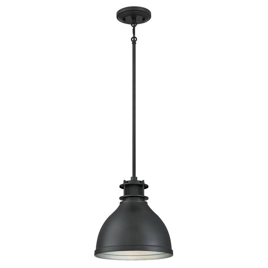Westinghouse Kilian 9in 1-Light Pendant | Contemporary Industrial Matte Brushed Gun Metal and Metal Shade | Kitchen & Dining Room | Model 6326800