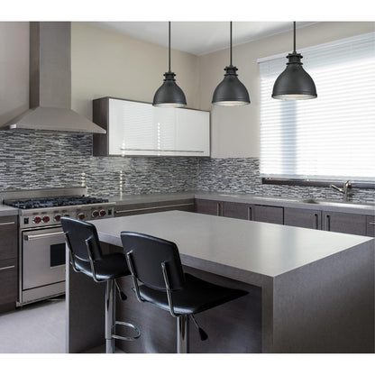 Westinghouse Kilian 9in 1-Light Pendant | Contemporary Industrial Matte Brushed Gun Metal and Metal Shade | Kitchen & Dining Room | Model 6326800