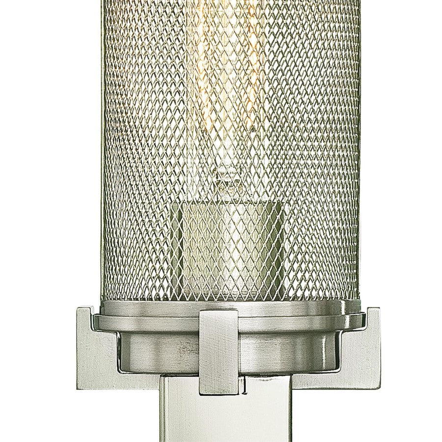 Westinghouse Adler 13in 2-Light Wall Sconce | Brushed Nickel and Mesh Shades | Bathroom Vanity & Dining Room | 14 x 5 x 13 in | Model 6330400