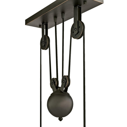 Westinghouse Iron Hill 40in 3-Light Pendant | Vintage Oil Rubbed Bronze Metal Shades | Kitchen Island & Dining Room | 32 x 40 x 12 in | Model 6332500