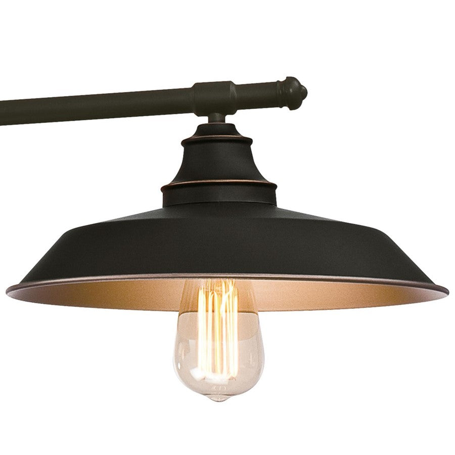 Westinghouse Iron Hill 40in 3-Light Pendant | Vintage Oil Rubbed Bronze Metal Shades | Kitchen Island & Dining Room | 32 x 40 x 12 in | Model 6332500