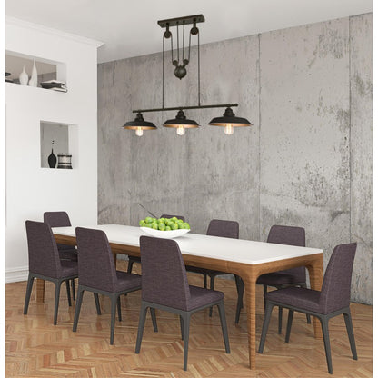 Westinghouse Iron Hill 40in 3-Light Pendant | Vintage Oil Rubbed Bronze Metal Shades | Kitchen Island & Dining Room | 32 x 40 x 12 in | Model 6332500