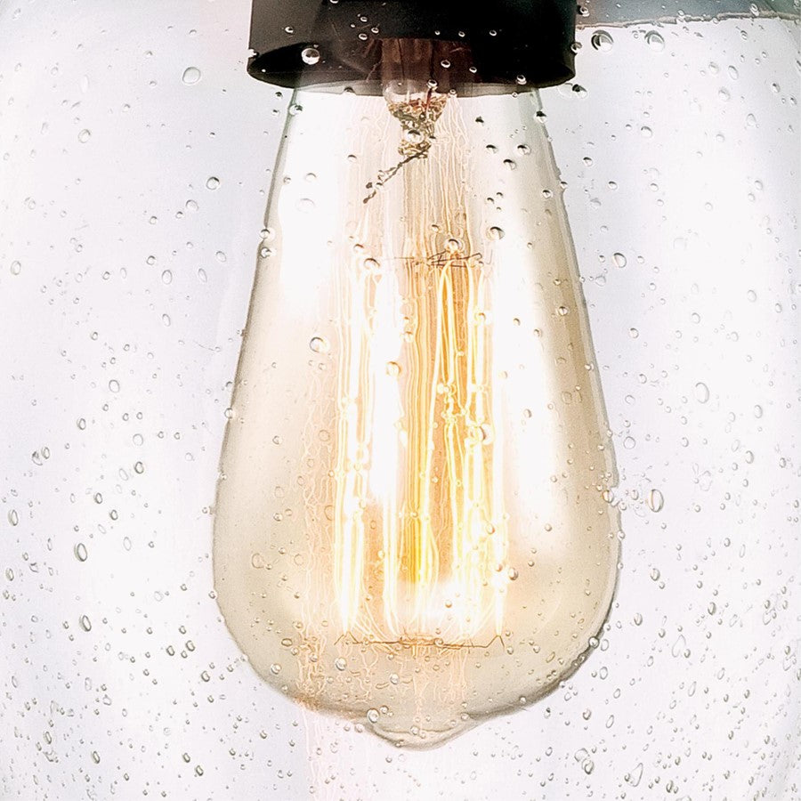 Westinghouse Eldon 12in 1-Light Wall Sconce | Vintage Oil Rubbed Bronze and Clear Seeded Glass | Bathroom & Bedroom Accent | Model 6333200