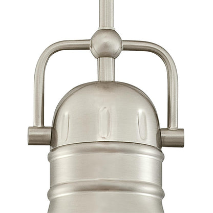 Westinghouse Boswell 9in 1-Light LED Mini Pendant | Industrial Brushed Nickel and Frosted Prismatic Lens | Kitchen Island & Dining | Model 6334600