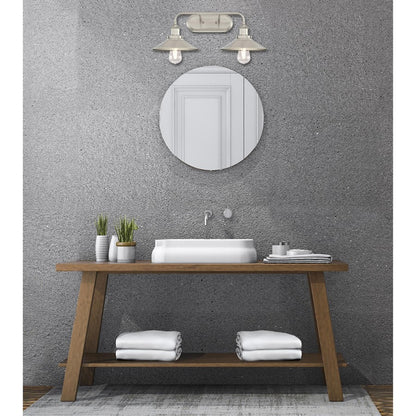 Westinghouse Maggie 22in 2-Light Wall Sconce | Vintage Brushed Nickel Metal Shades | Bathroom & Dining Room | 22 x 10 x 8 in | Model 6336300