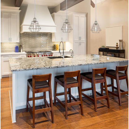 Westinghouse Nathaniel 7in 1-Light Mini Pendant | Vintage Brushed Nickel Cage Shade | Kitchen Island & Dining Room | 7 x 7 x 9 in | Model 6337200