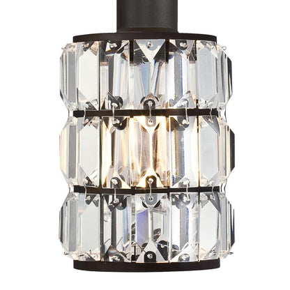 Westinghouse Sophie 26in 3-Light Wall Sconce | Vintage Oil Rubbed Bronze and Crystal Prism Glass | Bathroom & Hallway | 12 x 26 x 8 in | Model 6337900