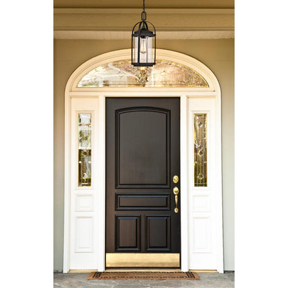 Westinghouse Grandview 8in 1-Light Outdoor Pendant | Traditional Oil Rubbed Bronze with Highlights and Clear Seeded Glass | Covered | Model 6339400