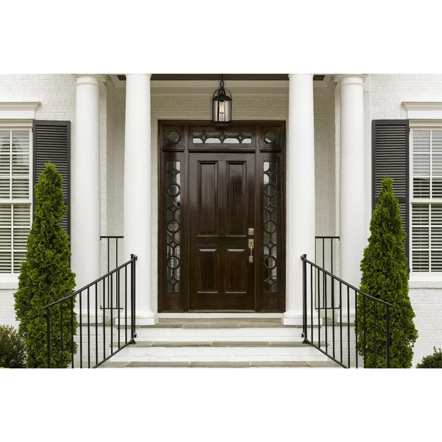 Westinghouse Grandview 8in 1-Light Outdoor Pendant | Traditional Oil Rubbed Bronze with Highlights and Clear Seeded Glass | Covered | Model 6339400