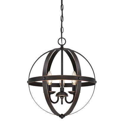 Westinghouse Stella Mira 15in 3-Light Chandelier | Vintage Oil Rubbed Bronze Metal | Entryway & Dining Room | 15 x 15 x 17 in | Model 6341800