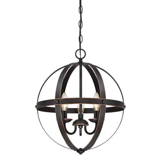 Westinghouse Stella Mira 15in 3-Light Chandelier | Vintage Oil Rubbed Bronze Metal | Entryway & Dining Room | 15 x 15 x 17 in | Model 6341800