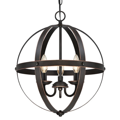 Westinghouse Stella Mira 15in 3-Light Chandelier | Vintage Oil Rubbed Bronze Metal | Entryway & Dining Room | 15 x 15 x 17 in | Model 6341800