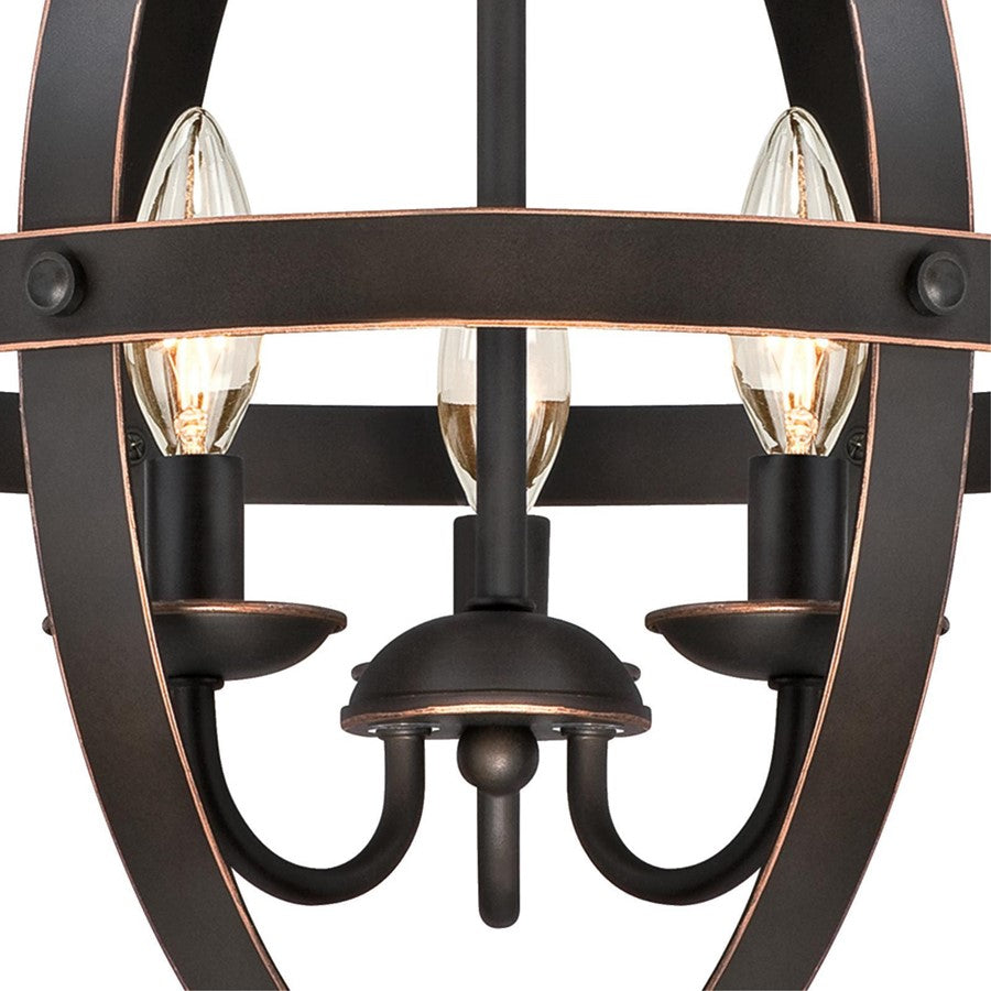 Westinghouse Stella Mira 15in 3-Light Chandelier | Vintage Oil Rubbed Bronze Metal | Entryway & Dining Room | 15 x 15 x 17 in | Model 6341800