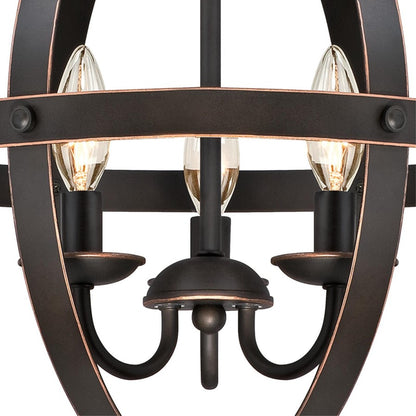 Westinghouse Stella Mira 15in 3-Light Chandelier | Vintage Oil Rubbed Bronze Metal | Entryway & Dining Room | 15 x 15 x 17 in | Model 6341800
